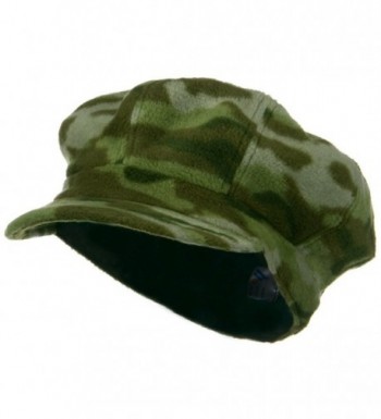 Camo Fleece Newsboy Hat - Green - CH116MT6EQT