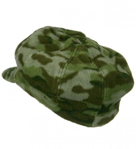 Camo Fleece Newsboy Hat Green