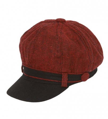 Ladies Herringbone Pattern Newsboy Cap