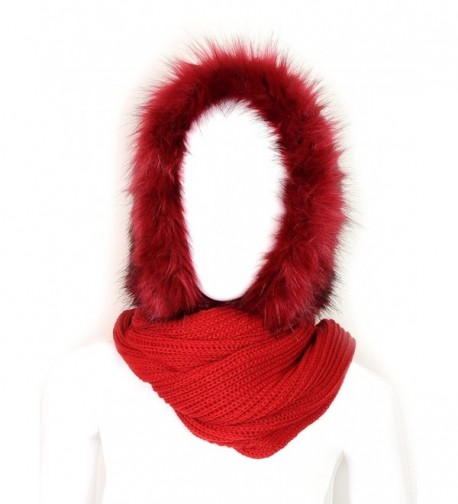 Futrzane Women Hooded Scarf Knitted in Fashion Scarves