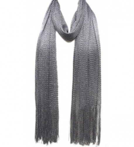 Metallic Mesh Scarf - Silver - CN113V7QYIX