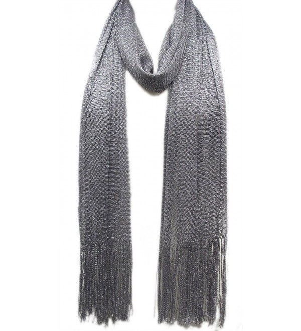 Metallic Mesh Scarf - Silver - CN113V7QYIX