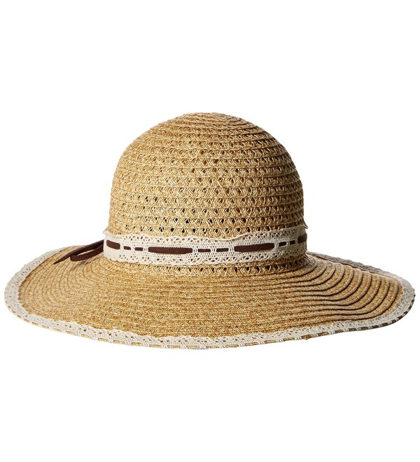 San Diego Hat Company Women's Floppy Sun Hat With Lace Trim - Natural - C6126AOQ955