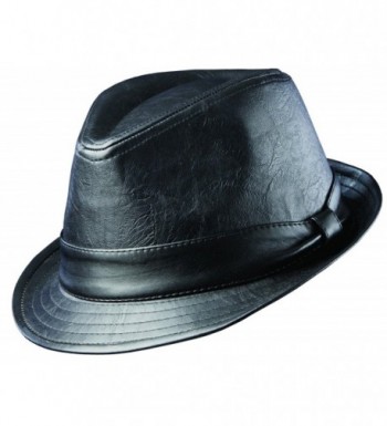 Dorfman Pacific Men's Teardrop Shape 1.5 Inch Brim Fedora Hat - Black - CZ11GU7CDWH