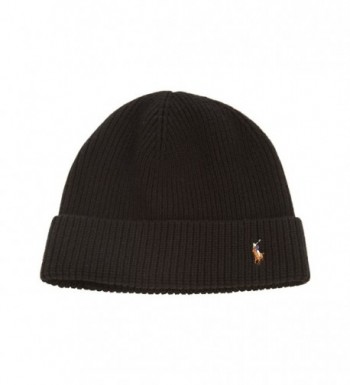 Polo Signature Cuff Wool Beanie Mens604790 - Black/ Caramel-wht-lt Yl-prpl - CI117SCZKR3