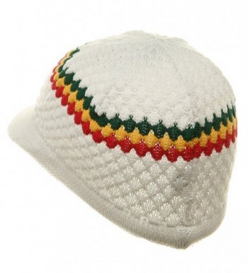 Rasta Beanies Visors White RGY