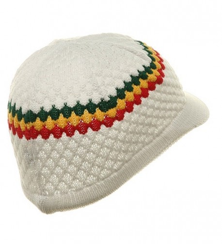 Rasta Beanies Visors White RGY in Men's Skullies & Beanies