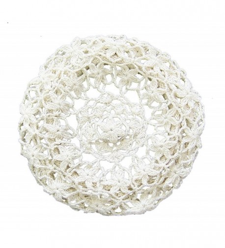 zefen Women's Light Beret Crochet Knitted Style For Spring Summer Fall - White - CC182OQO2EW