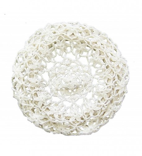 zefen Women's Light Beret Crochet Knitted Style For Spring Summer Fall - White - CC182OQO2EW