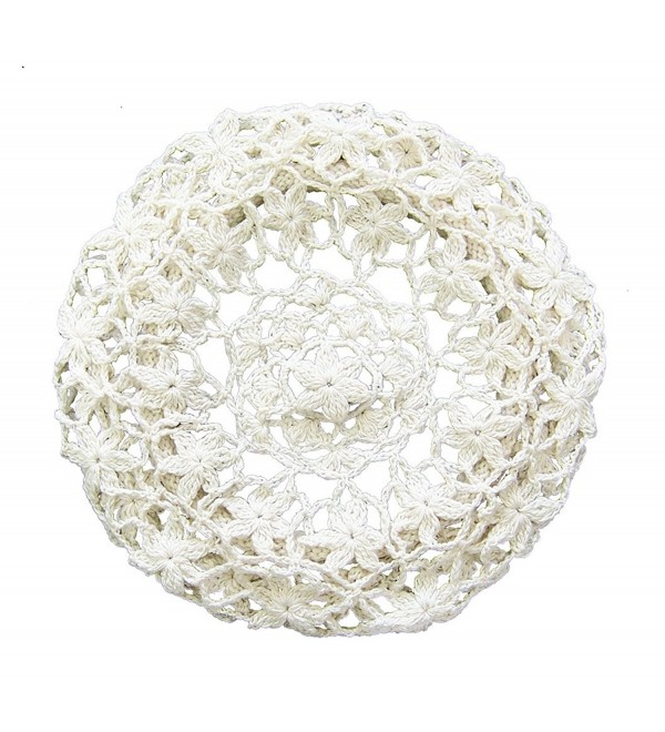 zefen Women's Light Beret Crochet Knitted Style For Spring Summer Fall - White - CC182OQO2EW