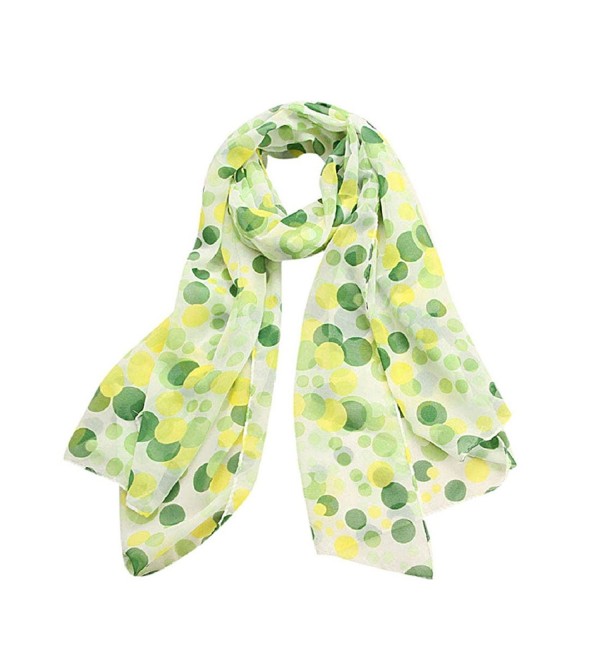 Lookatool Women Lady Chiffon Dots Long Soft Neck Scarf Shawl Scarves Stole Wraps - Green - CM1265OTK75