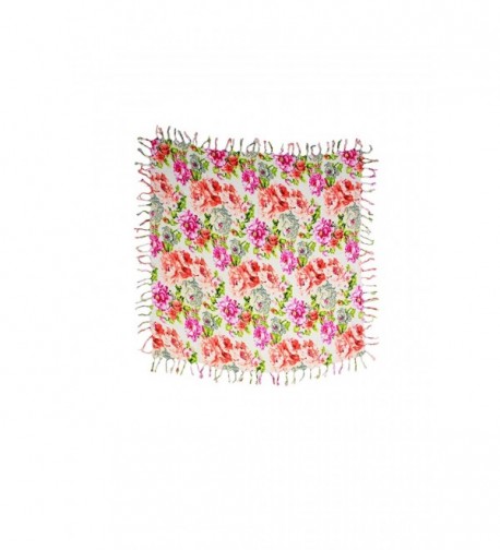 Saachi Womens Floral Square Tassels in Fashion Scarves