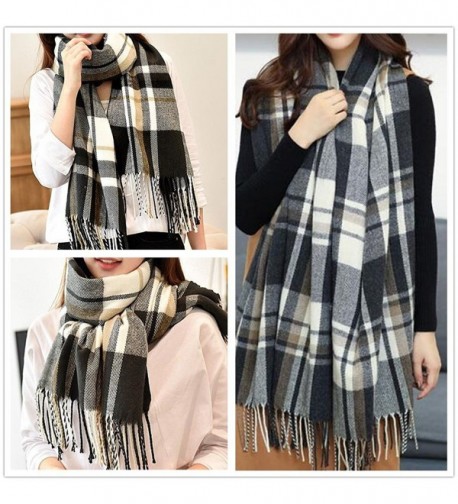 Blanket Tartan Scarves during Black White