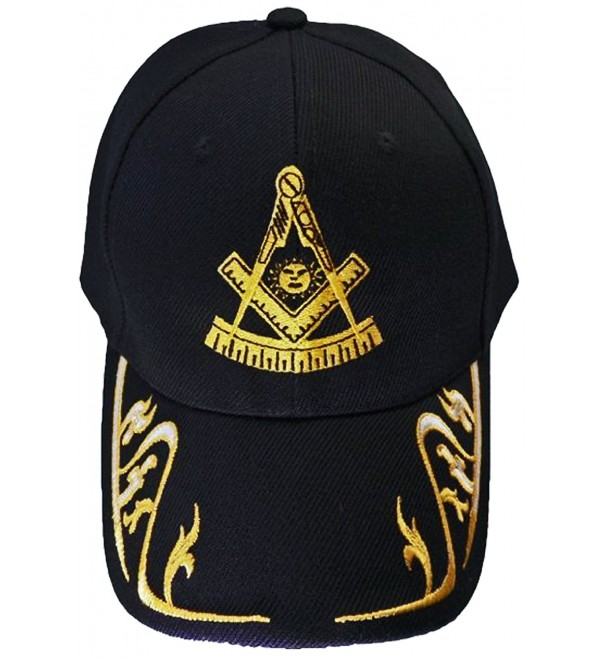 Past Master Mason Baseball Cap Freemason Hat Mens One Size Black - CV120RQ27ZT