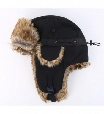 Mens Winter Faux Fur Trapper Hat Windproof Hunting Hat With Earflaps ...