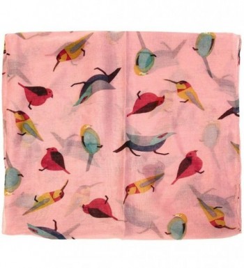 Bird Print Infinity Scarf Pink