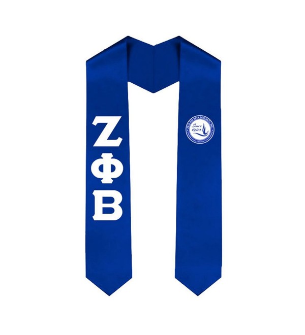 Zeta Phi Beta Greek Lettered Graduation Sash Stole - Royal Blue - C9182EGUNSR