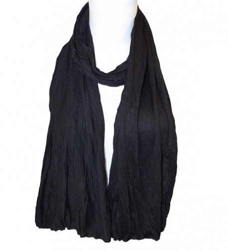 Plain Color cotton Scarf- Skinny Scarf - Black - CF17YDKU25A