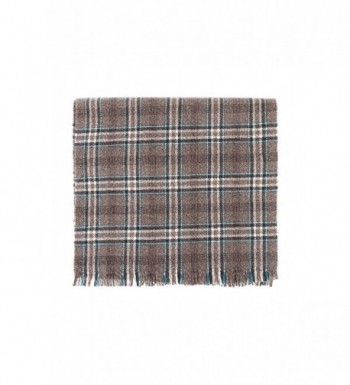 Great & British Knitwear 100% Cashmere Brown & Teal Check Scarf. Made in Scotland - CH126SK7IWP