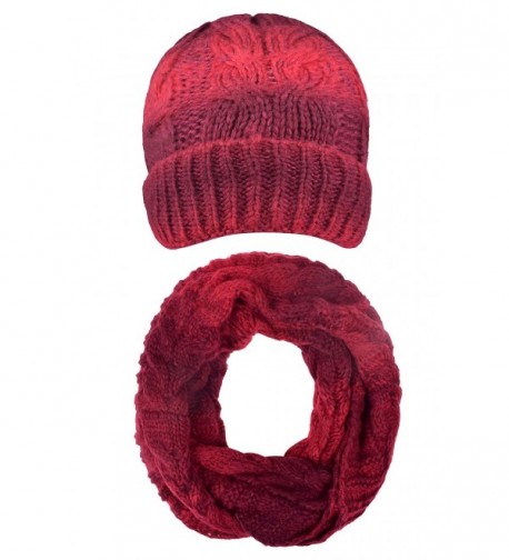 SUNNYTREE Beanie Skull Cap Winter Knit Hats Snowboard Hat and Scarf Sets For Women Mens - Red - C4187MGW8LC