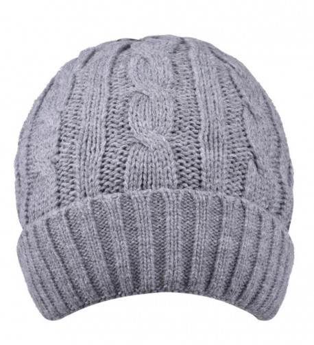 Thick Winter Hats Visors Skull Slouchy Knit Cap Stocking Beanie Hat For Women - Grey - CQ186NXL9TI