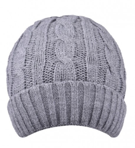 Thick Winter Hats Visors Skull Slouchy Knit Cap Stocking Beanie Hat For Women - Grey - CQ186NXL9TI
