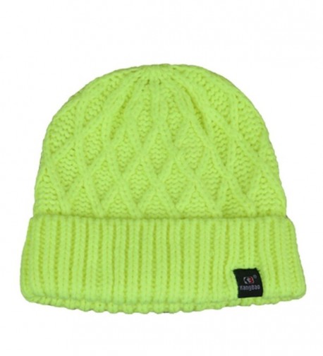Connectyle Classic Women's Warm Daily Winter Hats Cable Knit Cuff Beanie Cap Hat - Yellow - CF12MZJX5KF