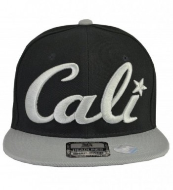 Cali Hats - California Embroidered Cap (7 Styles & Colors) - Cali Black Hat Grey Brim Grey Embroidered - CC11M0RGH91