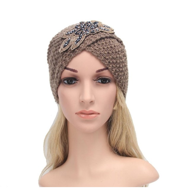 Women's Warm Knit Hat Braided Turban Headdress Cap for Autumn Winter ...