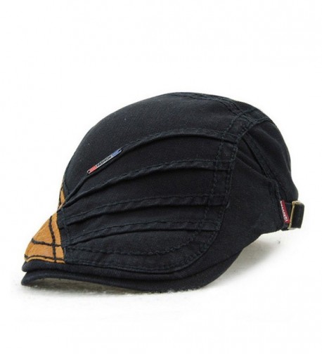 Women's Novelty Summer Cotton Beret Newsboy Visor Cap Hat - Black - CH183QA28TD