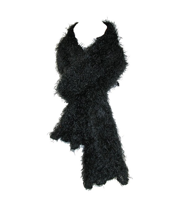 CTM Women's Magic Scarf Knit Hood Wrap Scarf - Black - CD112KU1ZQ3