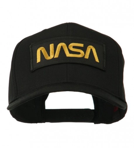 Black NASA Embroidered Patched High Profile Cap - Black - CC11MJ3RSQR