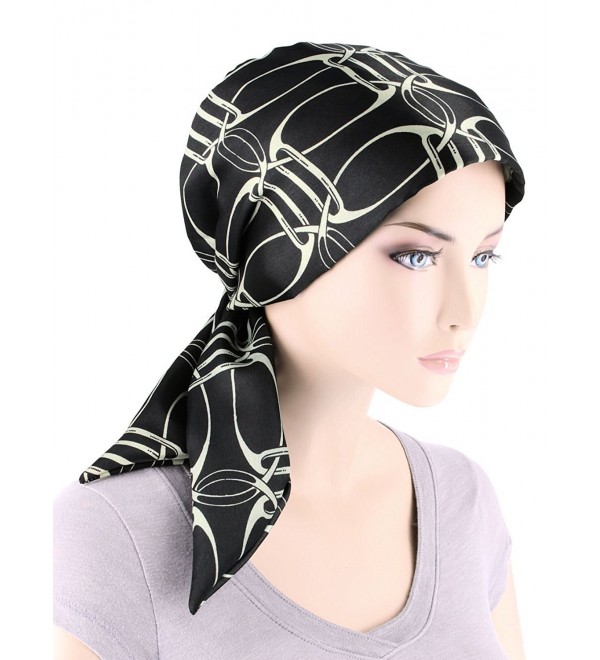 Chemo Fashion Turban Headwear Cancer - 05- Black Ivory Chain (Polyester) - C41859320KZ