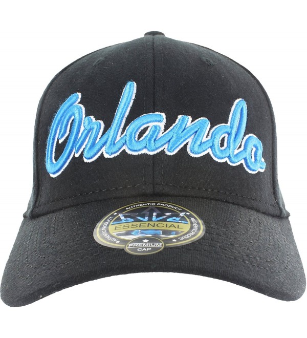 Jersey Fitted Hats Collection MIAMI- ORLANDO- KEY WEST- DAYTONA - Orlando - Black and Blue - CX12I73F0TJ