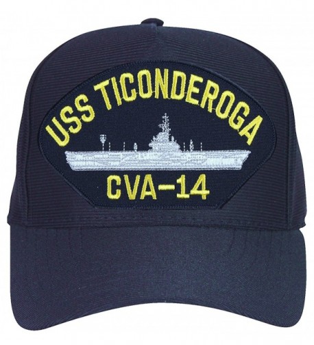 USS Ticonderoga CVA-14 Baseball Cap. Navy Blue. Made in USA - CR185XY8M5Z