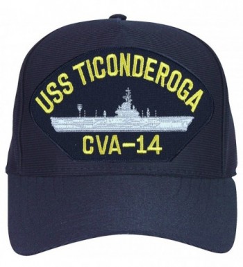 USS Ticonderoga CVA-14 Baseball Cap. Navy Blue. Made in USA - CR185XY8M5Z