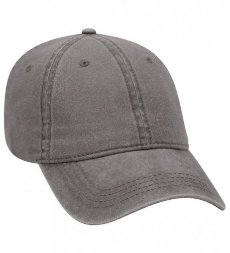 Otto 6 Panel Low Profile Garment Washed Pigment Dyed Baseball Cap - Char. Gray - CP12IVB0NMB