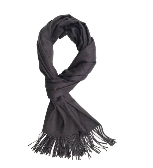 Saferin Men Women Winter Plaid Soft Elegant Cashmere Feel Wrap Scarf - "Solid Dark Grey-wrap Size 78""x25""" - CY186M6A7RO