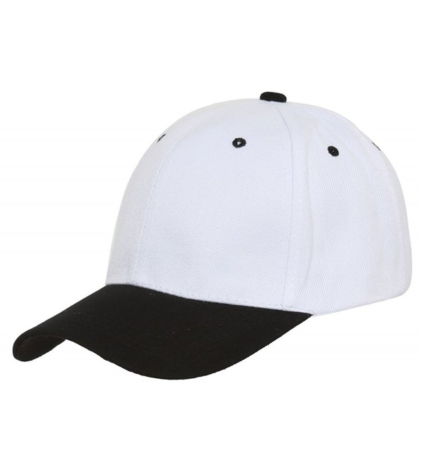 TopHeadwear Two-Tone Adjustable Baseball Cap - White/Black - CT11Y947BX9