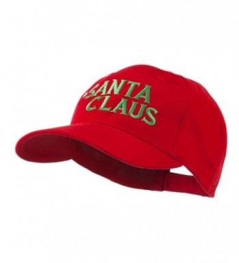 Christmas Hat with Santa Claus Embroidered Cap - Red - C111GI6OBHP