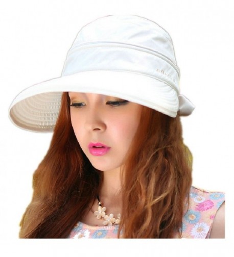 Woman's Baseball caps Fashion Ladies Bowknot Dual Purpose Two USES Hat Sun Visor Summer Beach Hat - White - CT11Y65CRGH