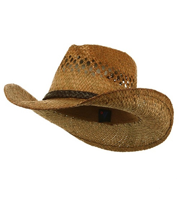 Vented Tea Stained Raffia Hat-Regular - CX111QRFCOH