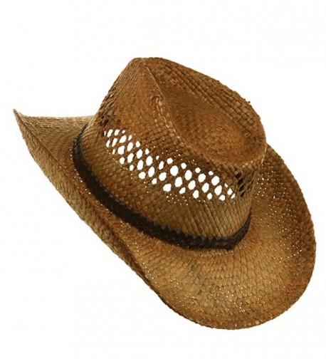 Vented Tea Stained Raffia Hat Regular