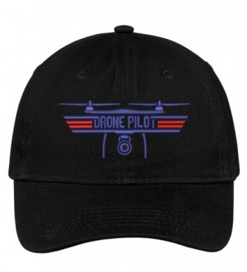 Trendy Apparel Shop Drone Top Gun Pilot Embroidered Soft Crown 100% Brushed Cotton Cap - Black - C117YTM3OMX