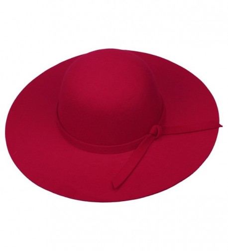 JTC Women's Ribbon Band Fedoras Hats Dark Red - CI11PVMQ58F