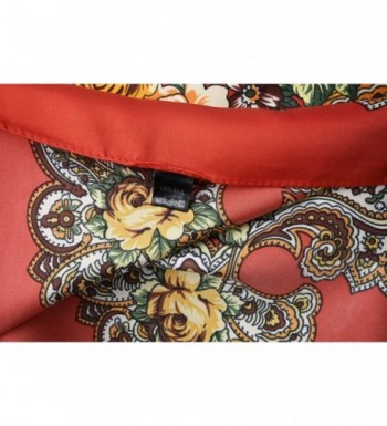 Female Square Inches Flowers Pattern in Fashion Scarves