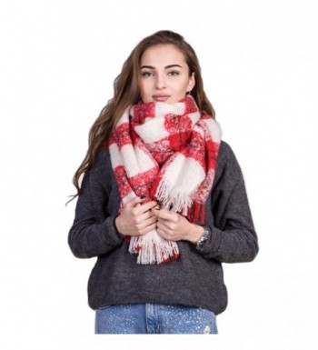 Women Vintage Plaid Scarf Shawl Blanket Oversized Scarf Wrap Winter Accessories - CE18899MM6M