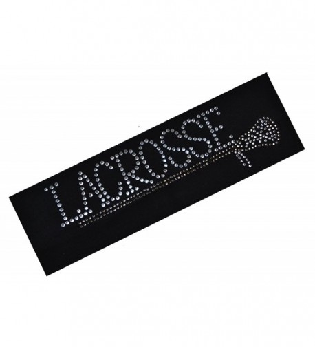 LACROSSE Stick Rhinestone Cotton Stretch Headband LAX Team Gift By Funny Girl Designs - Black - CT11EY6FFIP