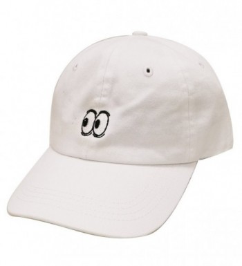 City Hunter C104 Eyes Small Embroidery Cotton Baseball Cap 11 Colors - White - CR12HVFX8K7