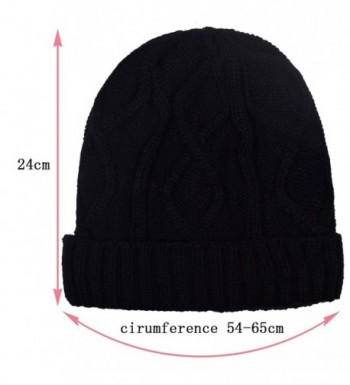 Warm Beanies Wool Fleece Lined Winter Knit Hats Thick Skull Caps for ...